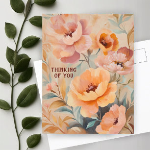 Beautiful Soft Wildflowers Flowers THINKING OF YOU Postcard