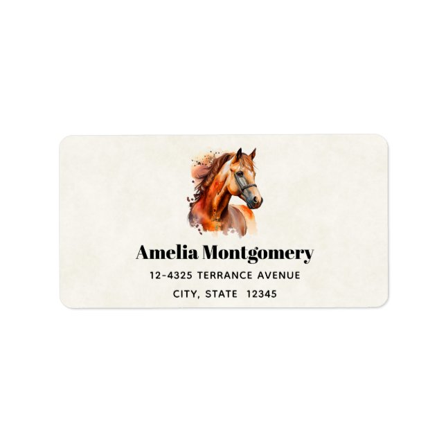 Beautiful Sorrel Horse Portrait Address Label (Front)