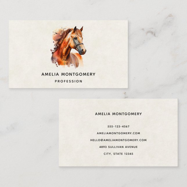 Beautiful Sorrel Horse Portrait Business Card (Front/Back)