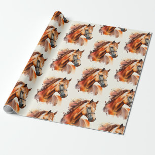 Beautiful Sorrel Horse Portrait Pattern Wrapping Paper