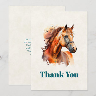 Beautiful Sorrel Horse Portrait Thank You Card