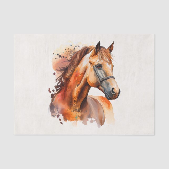Beautiful Sorrel Horse Portrait Tissue Paper (Front)