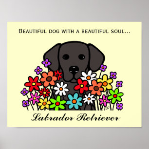 Beautiful Soul Black Labrador Illustration Poster