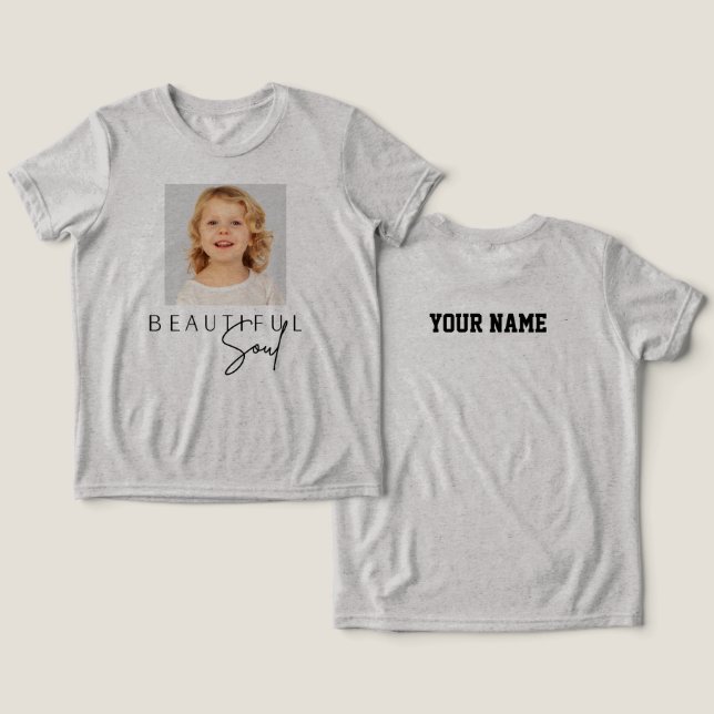 Beautiful Soul Typography, Custom T-shirt Women Tri-Blend Shirt (Design Front & Back)