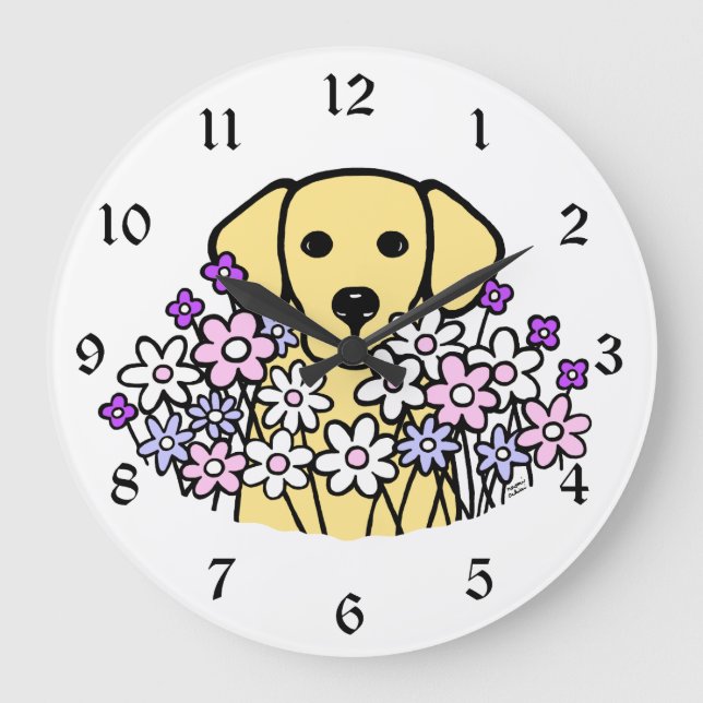 Beautiful Soul Yellow Labrador Illustration 2 Large Clock (Front)