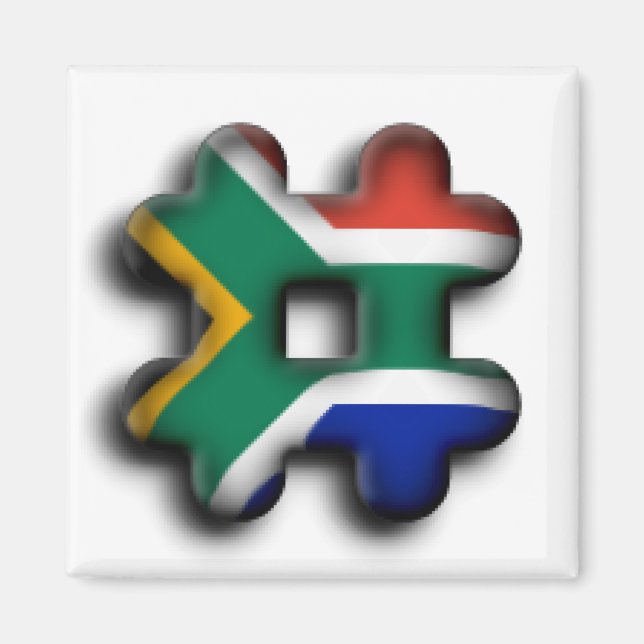 Beautiful South Africa Hashtag Flag Pattern Art   Magnet (Front)