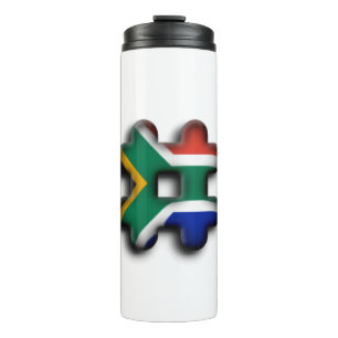 Beautiful South Africa Hashtag Flag Pattern Art   Thermal Tumbler