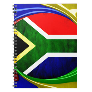 Beautiful South Africa National Flag Colours Motif Spiral Notebook