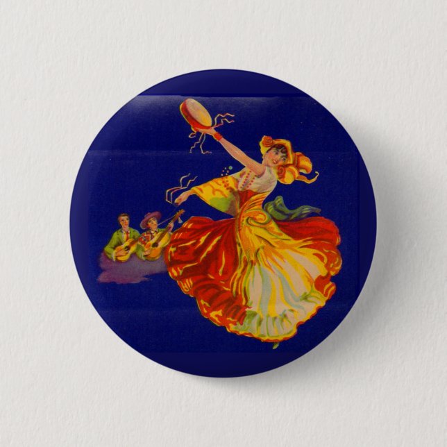 beautiful Spanish dancer 6 Cm Round Badge (Front)