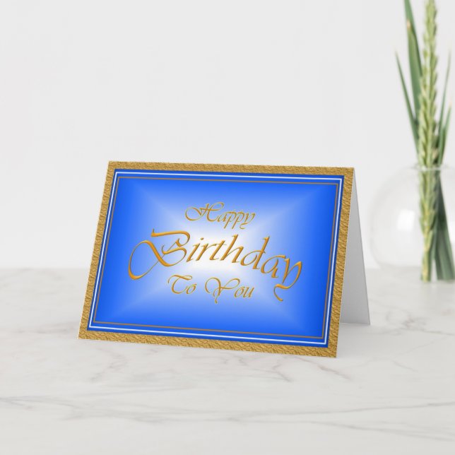 Beautiful sparkling blue diamond birthday card (Front)