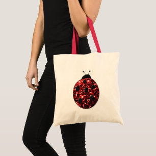 Beautiful Sparkling red sparkles Ladybird Ladybug Tote Bag
