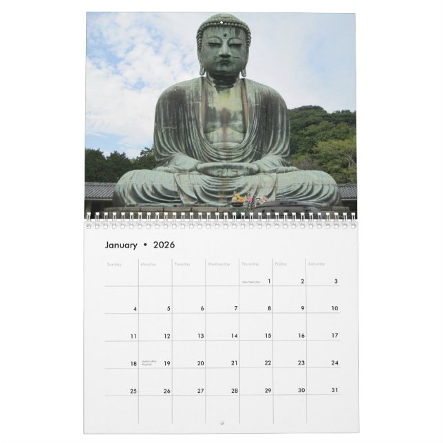 Beautiful Spiritual Buddha Statue 2015 Calendar (Jan 2026)
