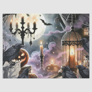 Beautiful Spooky Haunted Halloween Decoupage Tissue Paper