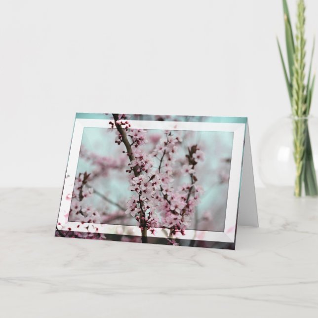 Beautiful Spring Cherry Blossom Card (Front)