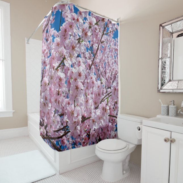 Beautiful Spring Cherry Blossoms Shower Curtain (In Situ)