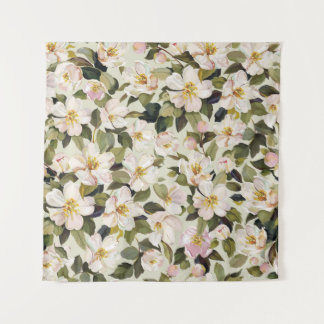 Beautiful spring floral with blossom tree branches tapestry
