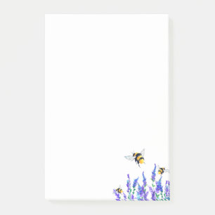 Beautiful Spring Flowers and Bees Flying Drawing Post-it Notes