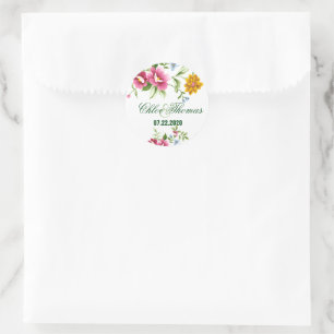 Beautiful Spring Flowers Wedding  Classic Round Sticker