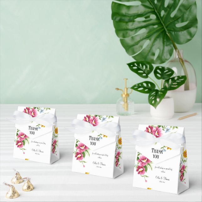 Beautiful Spring Flowers Wedding  Favour Box (Multiple)