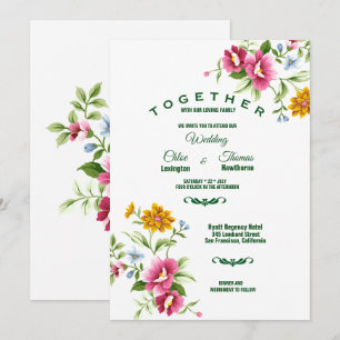 Beautiful Spring Flowers Wedding Invitation