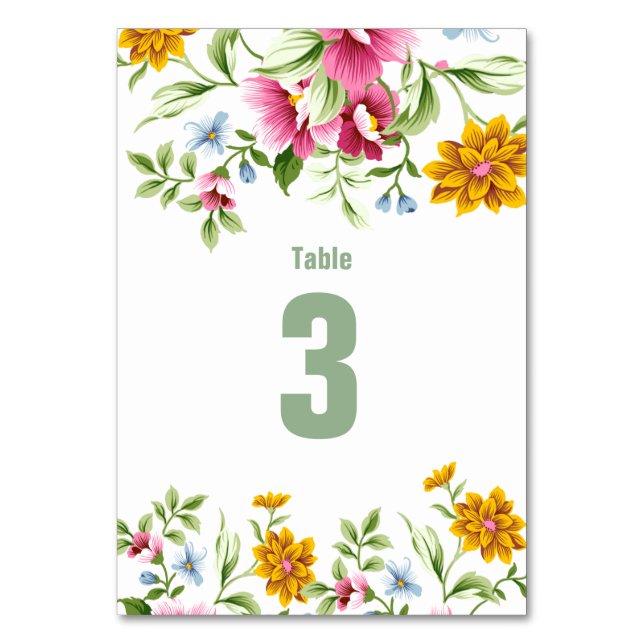 Beautiful Spring Flowers Wedding Table No Card (Front)