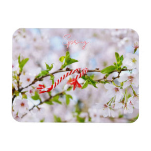 Beautiful spring greeting magnet