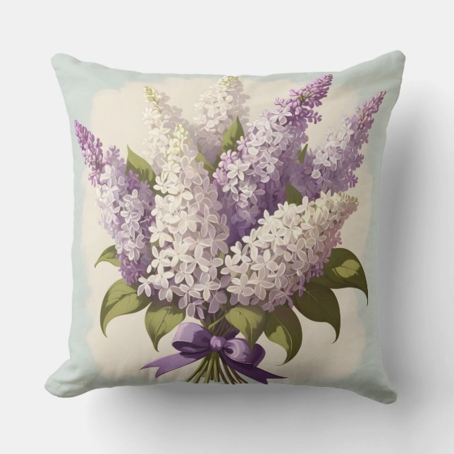 Beautiful spring lilacs cushion (Front)