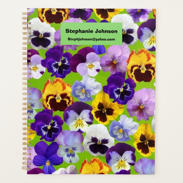 Beautiful Spring Pansies  Planner (Front)