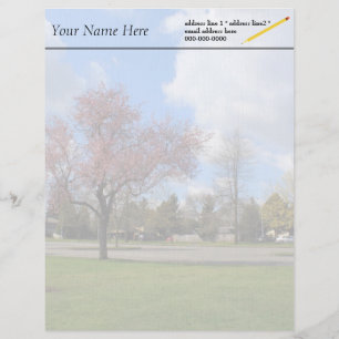 Beautiful spring park landscape photography letterhead design