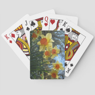 Beautiful spring yellow,orange daffodil flowers playing cards
