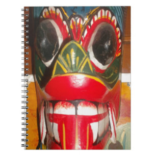 Beautiful Sri Lankan Traditional Fire Mask Art Spiral Notebook