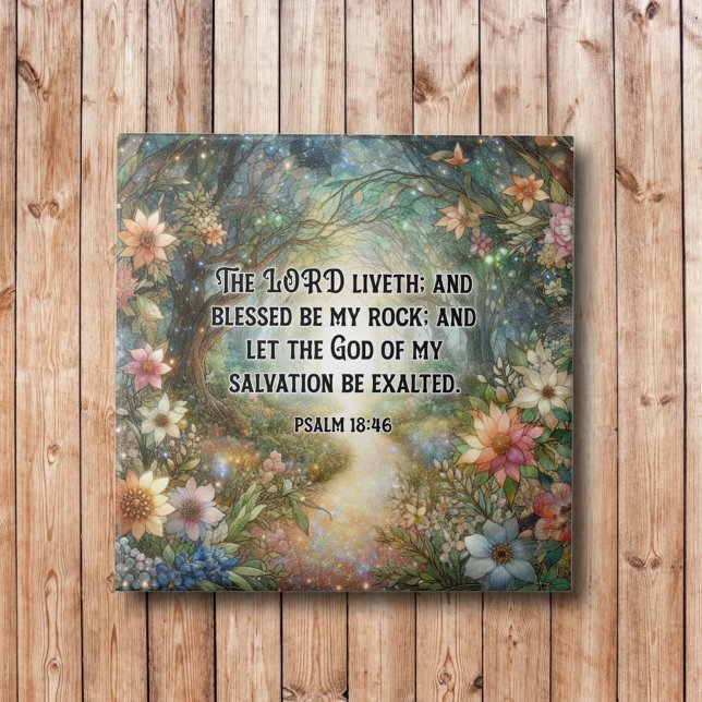 Beautiful Stained Glass Floral Woodland Psalm Tile (Creator Uploaded)