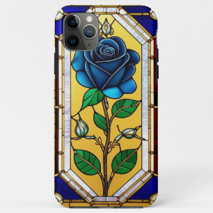 Beautiful Stained Glass Window with Blue Rose Case-Mate iPhone Case