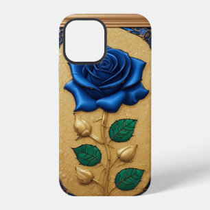 Beautiful Stained Glass Window with Blue Rose iPhone 12 Case