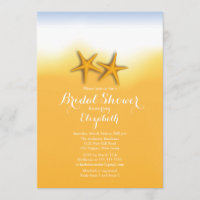 Beautiful Starfish Beach Bridal Shower Invitation