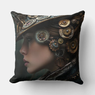 Beautiful Steampunk Woman  Cushion
