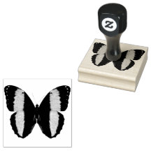 Beautiful Stripe Butterfly Rubber Stamp