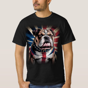 Beautiful strong and Powerful Bulldog UK flag T-Shirt