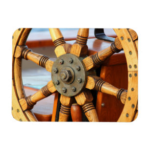 Beautiful, Sturdy Wooden Ship's Wheel Magnet