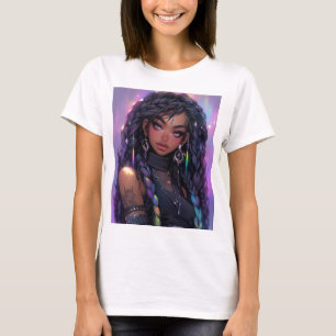 Beautiful Stylish Braided Hair Anime Girl T-Shirt