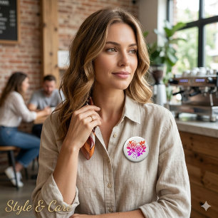 Beautiful Stylish Rose Floral 3 Cm Round Badge