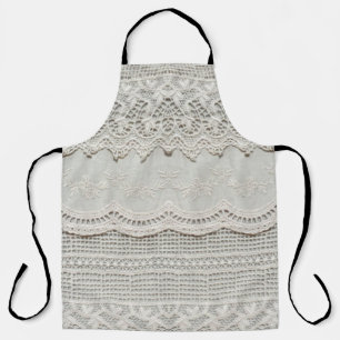 Beautiful, subtle, white laced textile close up.  apron