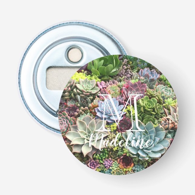 Beautiful Succulents Bottle Opener (Front)