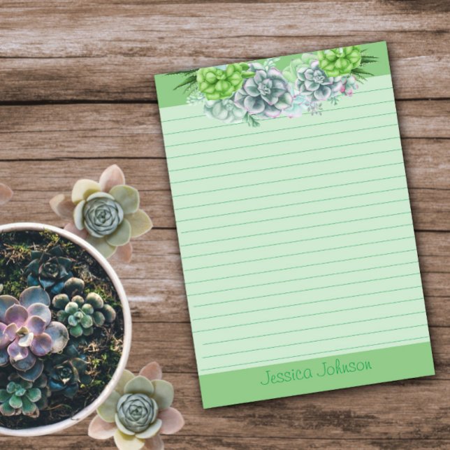 Beautiful Succulents Lovers Personalised Lined Pos Post-it Notes (Creator Uploaded)