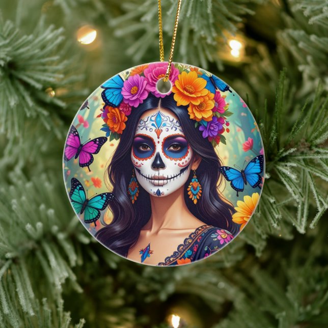 Beautiful Sugar Skull Ornament (Tree)