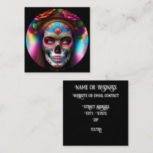 Beautiful Sugar Skull Square Business Card