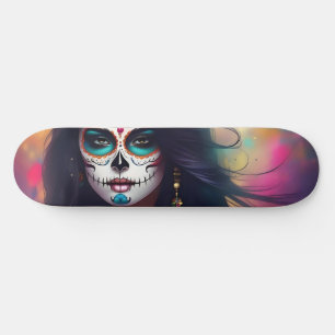 Beautiful Sugar Skull Woman Skate Deck