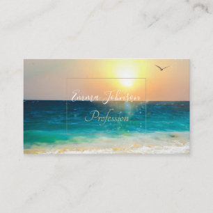 Beautiful Summer Beach Sunset Photo Business Card