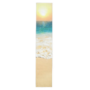 Beautiful Summer Beach Sunset Photo Medium Table Runner