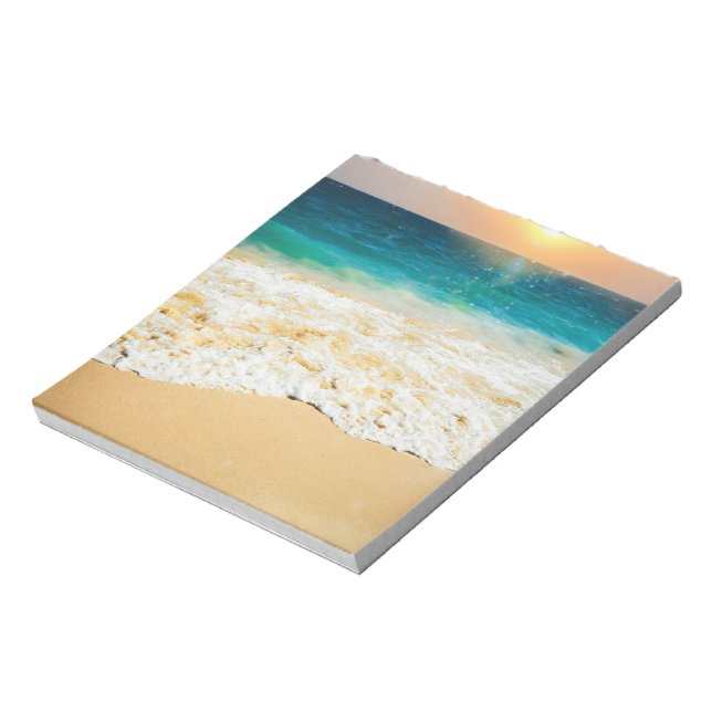 Beautiful Summer Beach Sunset Photo Notepad (Rotated)